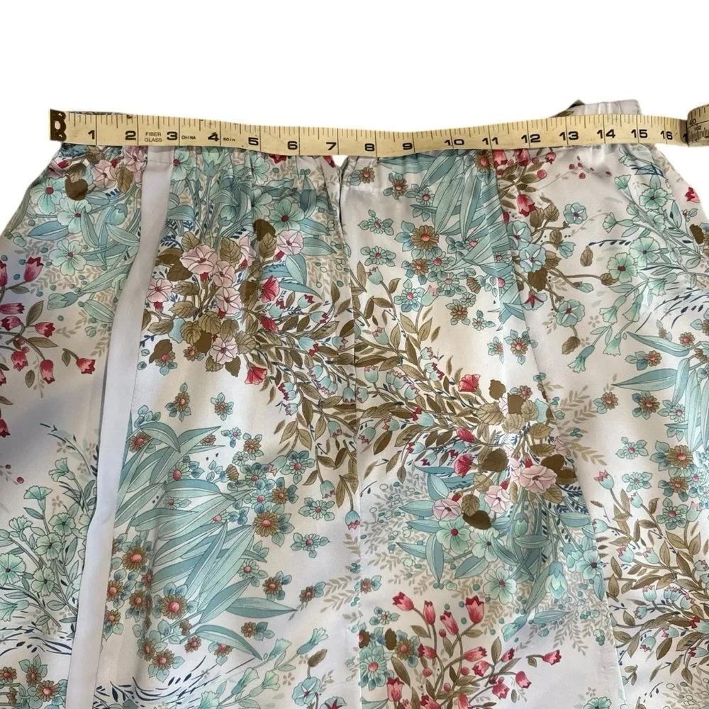 Saks Fifth Avenue SFantastic Vintage Light Blue and Pink Floral Maxi Skirt